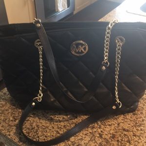 MK Black quilted bag, Gold details